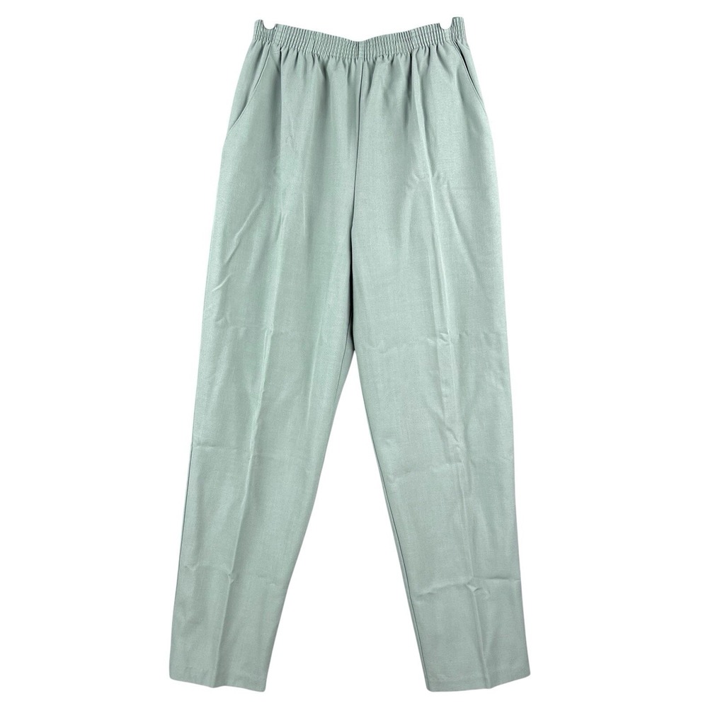 Covington Womens Pull-on Green Relaxed Pants Sz 12 Elastic Waist High Skinny Leg